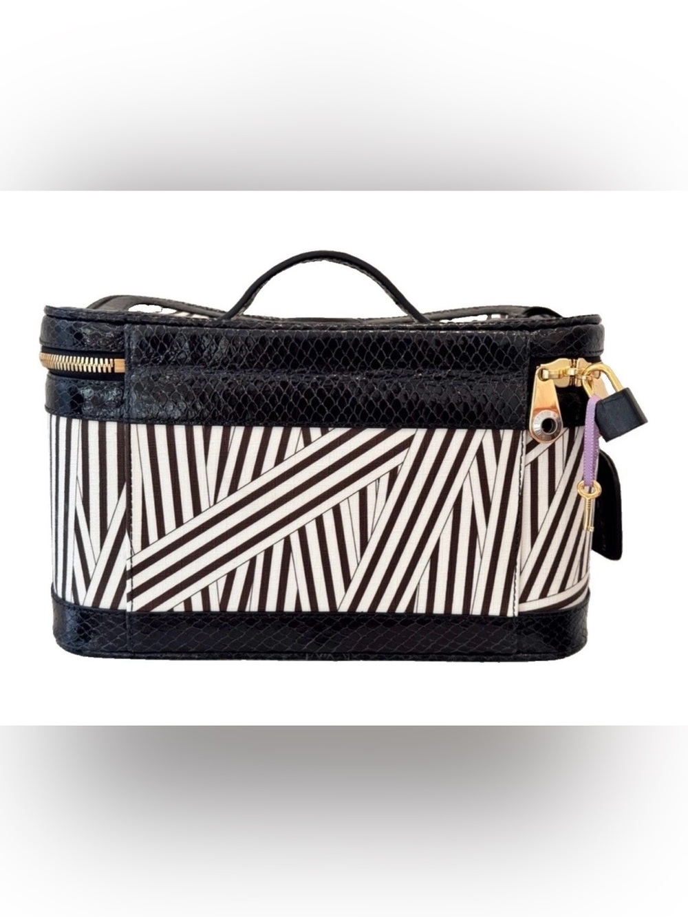 New York Icon Henri Bendel W57th Street Train Case in Disturbed Pattern - Picture 3 of 15
